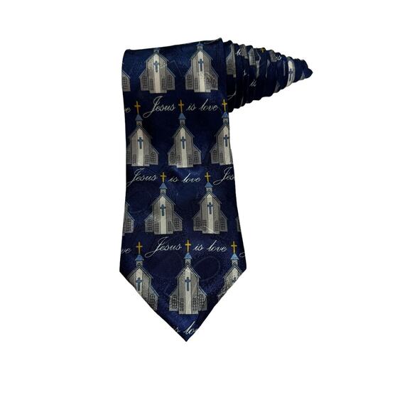 Naboth Jesus Is Love Church Religious Religion Novelty Necktie - Picture 1 of 6
